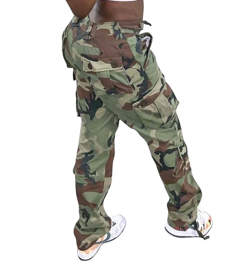 AKARMY Womens Cargo Pants with Pockets Outdoor Casual Ripstop Camo Military Combat Construction Work Pants 2039 C29 Camo - Image 2